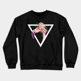 Flamingo Watercolor Triangle Crewneck Sweatshirt